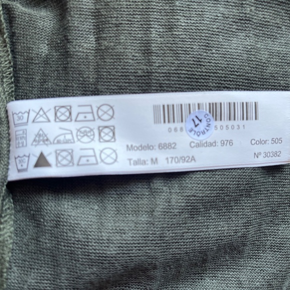 Massimo Dutti 100% Linen Sleeveless Top Oversized Coated Tee Pocket Khaki Green - Picture 14 of 15